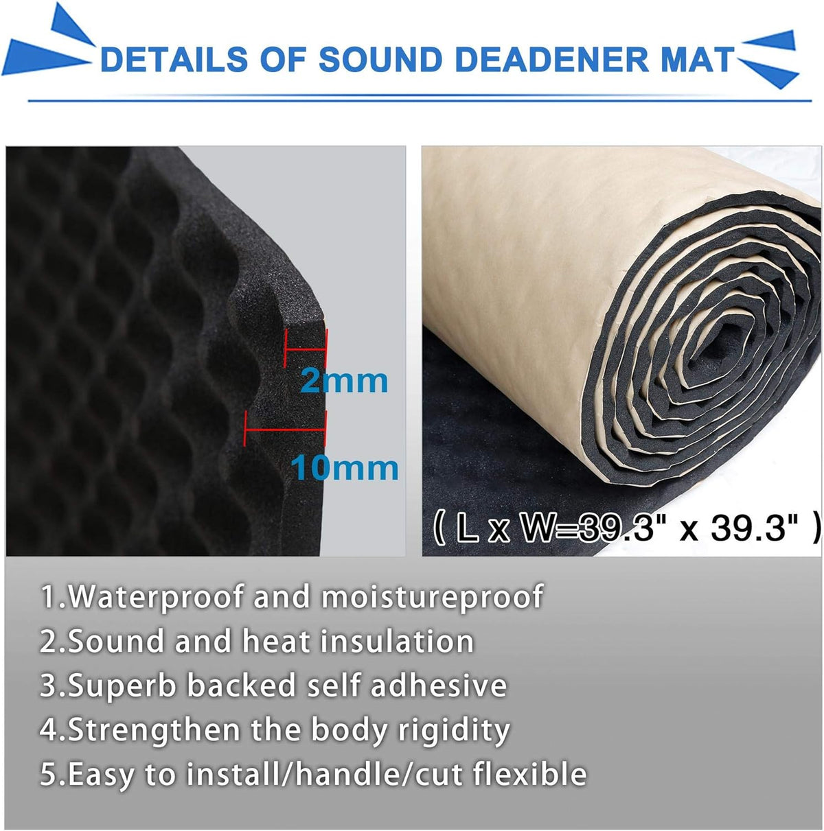 Wave Foam Acoustic Absorption Mat 39.3x39.3 10.8sqft R6894