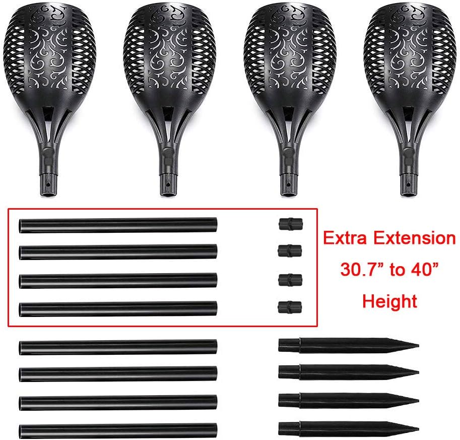 43 LED Waterproof Flickering Flames Torch Solar Lights (4 Pack) G528160