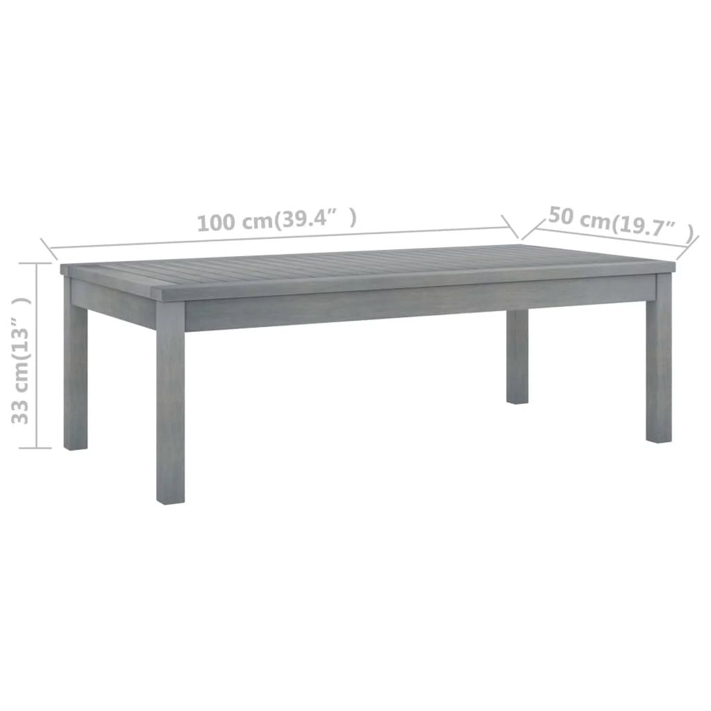Gray Wooden Coffee Table 39.4 x 19.7 x 13 Inches B914541