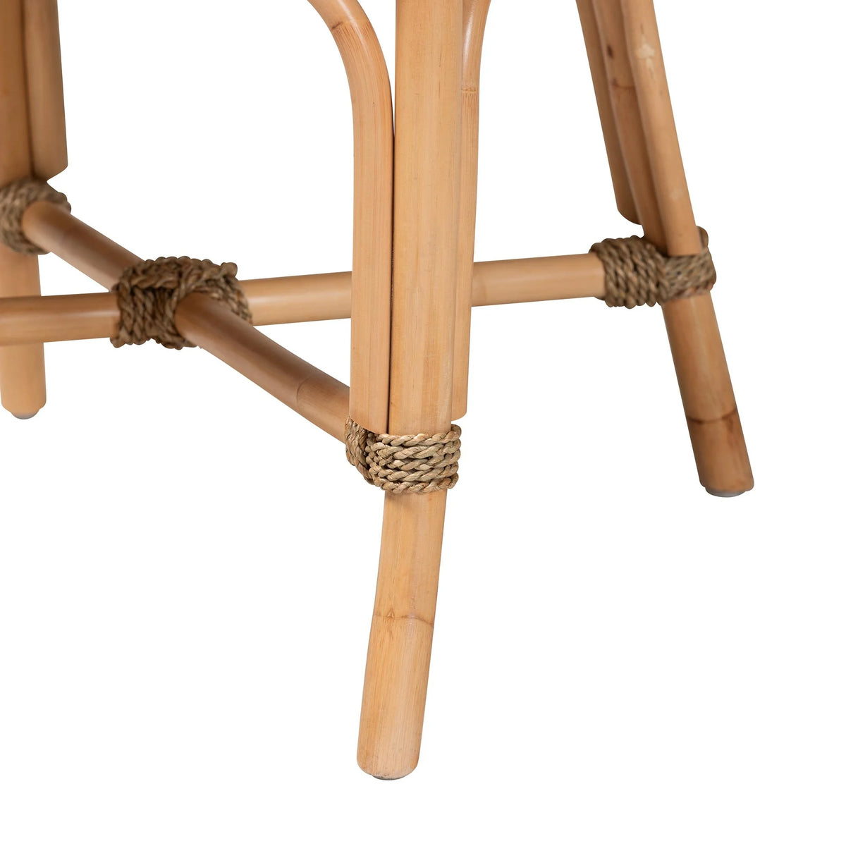 Natural Brown Woven Rattan Dining Arm Chair with Cushion E930446