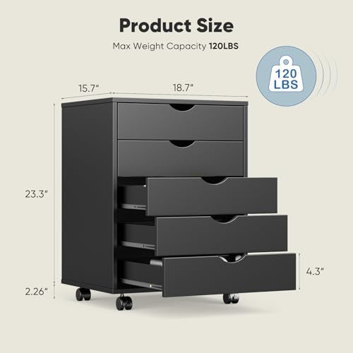 White 7 Drawer Mobile File Cabinet with Wheels F3962