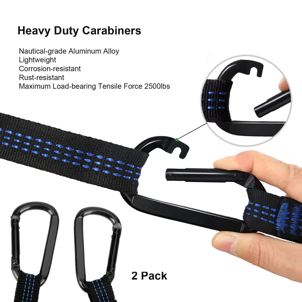 Lightweight Nylon Parachute Camping Hammock with Tree Strap and Carabiner J100269