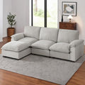Ivory Beige Chenille Modular Sectional Sofa C6009
