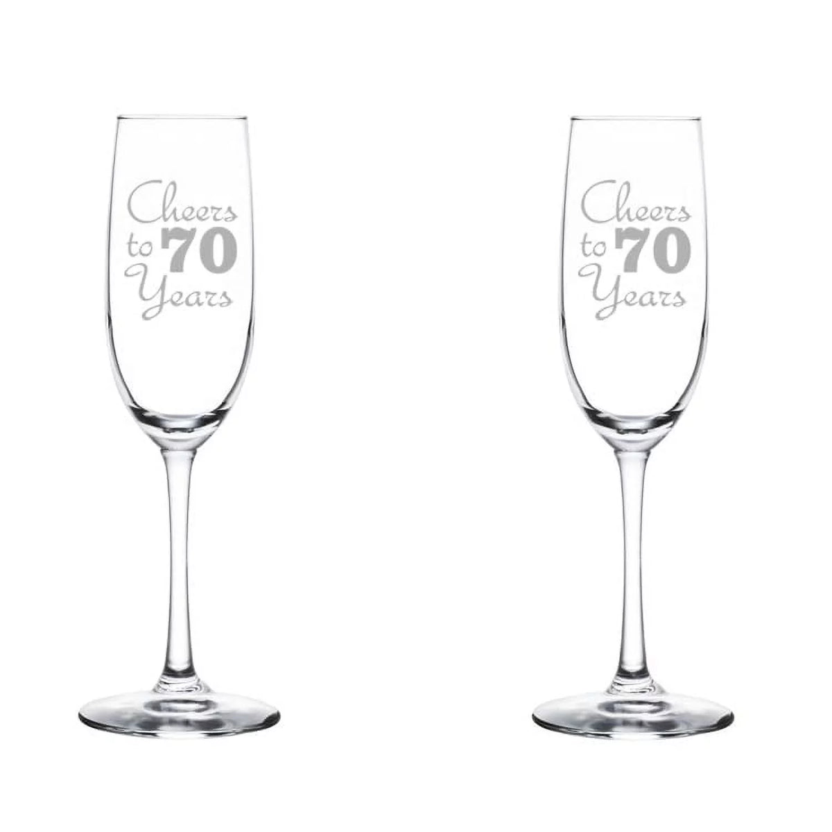 Set of 2 Glass Champagne Flutes 8 oz Stemmed T957101