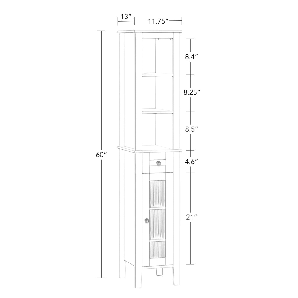 Slim Tall White Wood Cabinet P952158