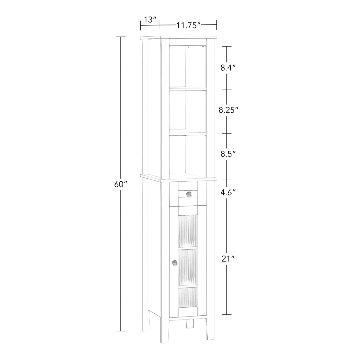 Slim Tall White Wood Cabinet P952158
