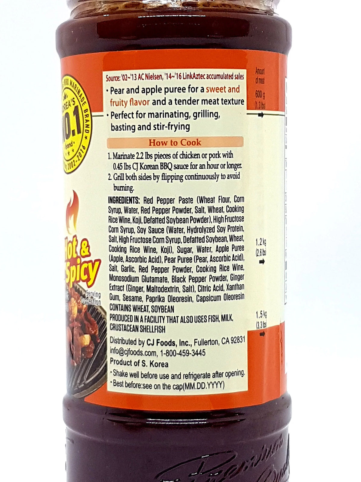 16.9 oz Pack of 2 Hot & Spicy Korean BBQ Marinade X55841