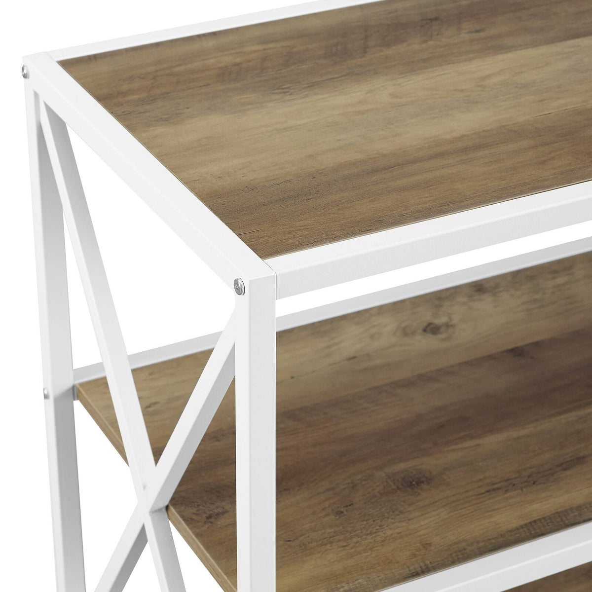 X-Frame 60x22 Wide 2 Shelf Laminate Industrial - Dark Walnut D807