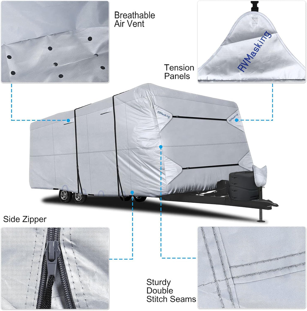 Rip-Stop RV Cover Waterproof Camper Cover with Gutter Covers G57597