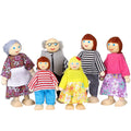 6 Pcs Wooden Doll House Figures Family Member Dolls E19619