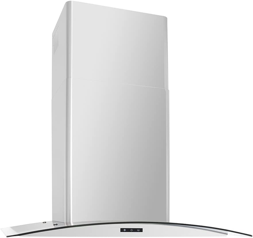 30''/36'' wall-mount range hood with glass chimney, 750 CFM, LED speed indicator, Dual-level lighting U8840