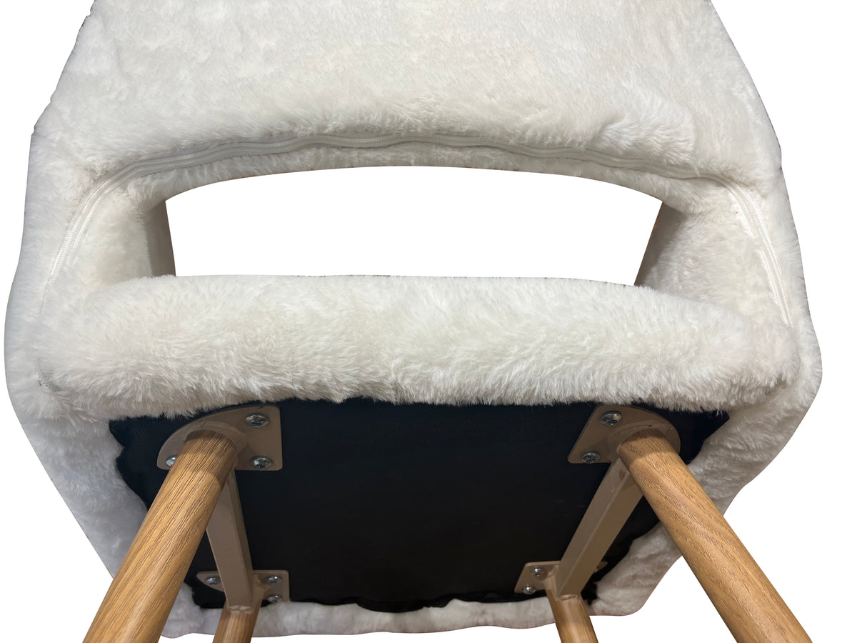 Faux Fur Dining Chairs with Solid Steel Leg I251