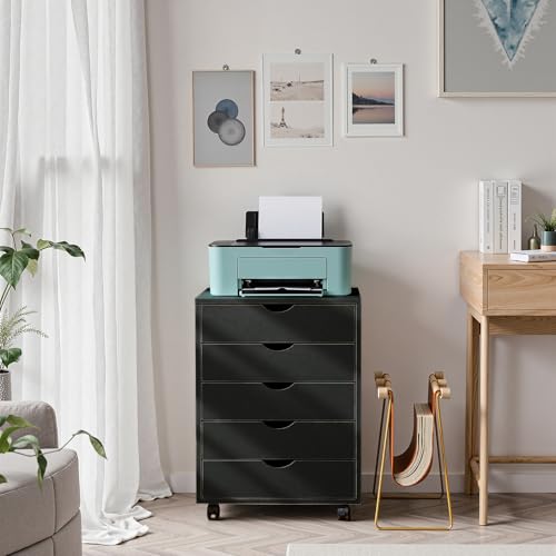 White 7 Drawer Mobile File Cabinet with Wheels F3962