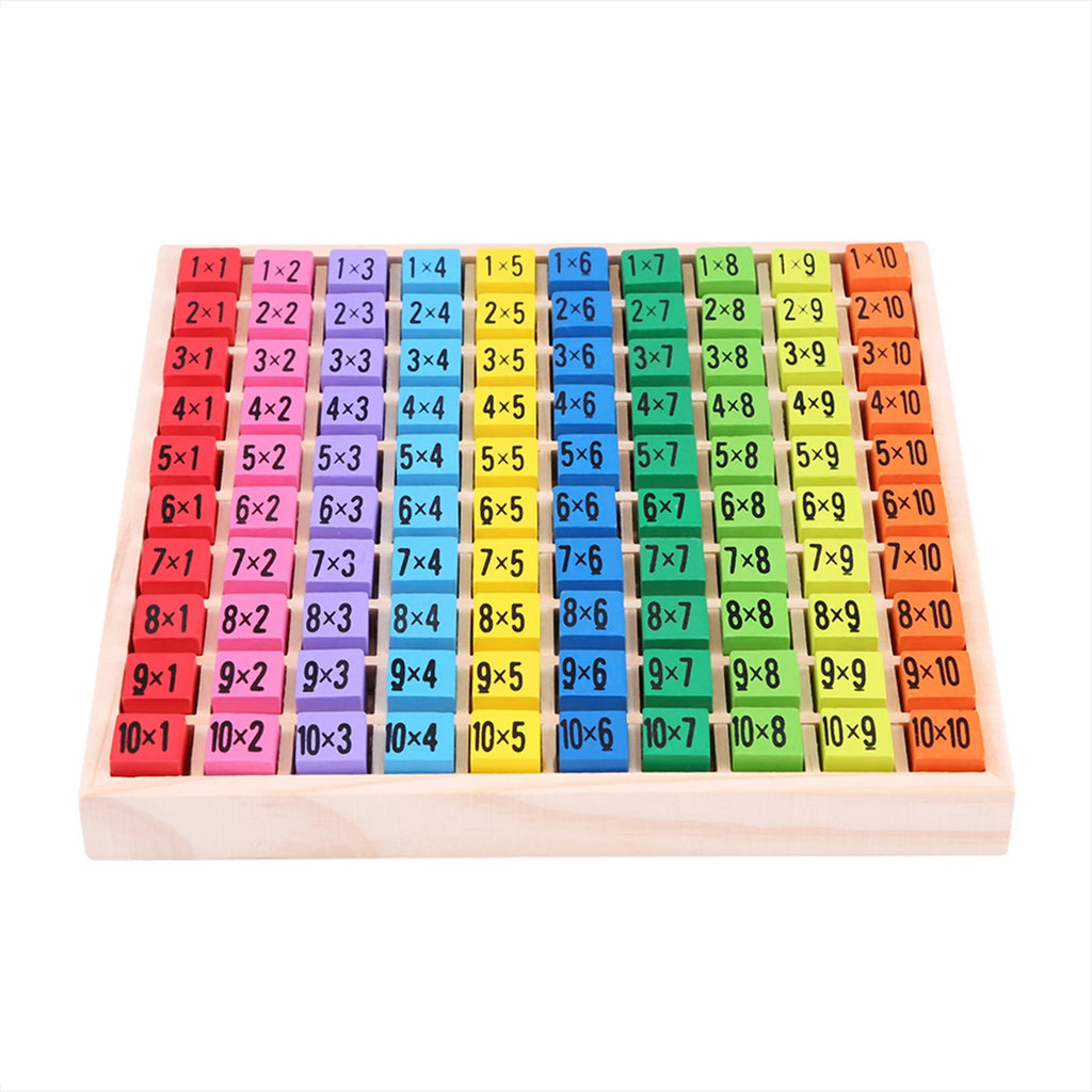 10 X 10 Wooden Multiplication Table Math Tray P4480