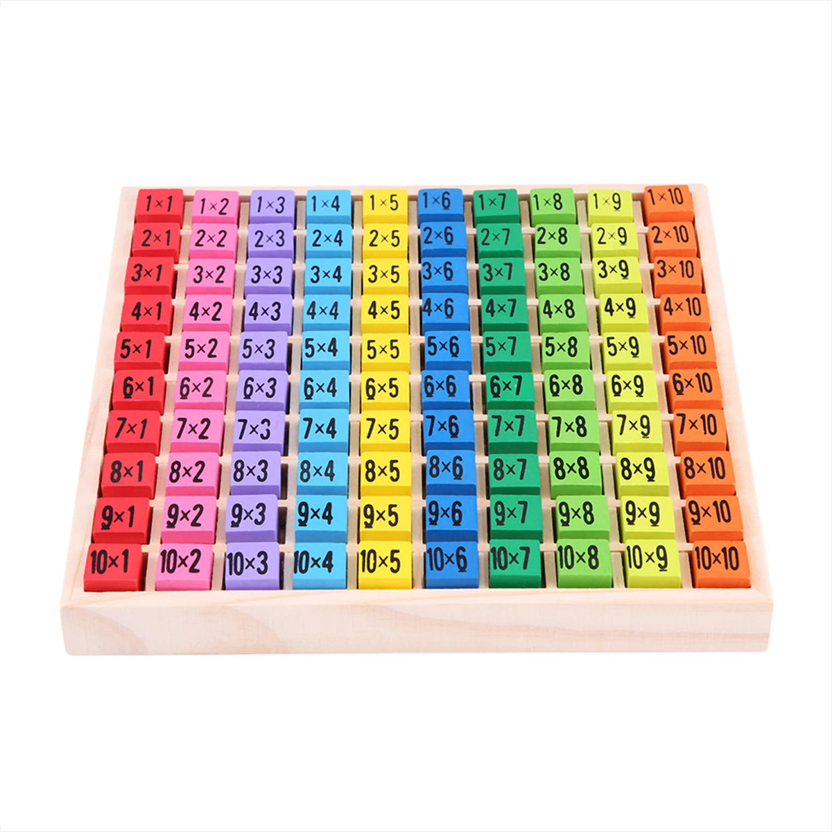 10 X 10 Wooden Multiplication Table Math Tray P4480