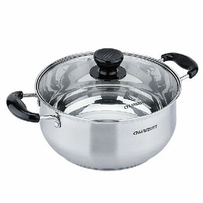 Stainless-Steel Casserole Pot with Glass Lid C151718