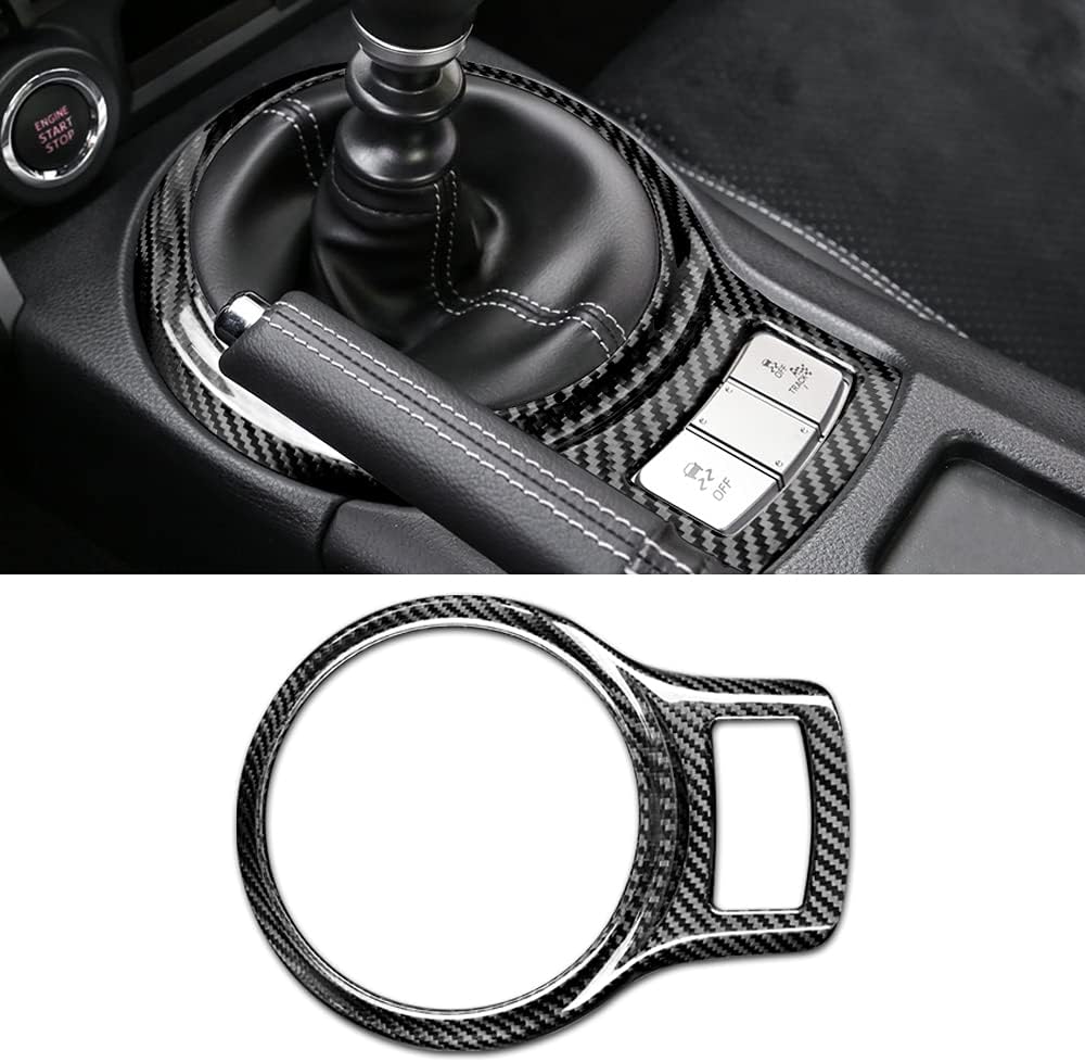 Carbon Fiber Gear Shift Panel Frame Cover Trim Sticker, Black W960897