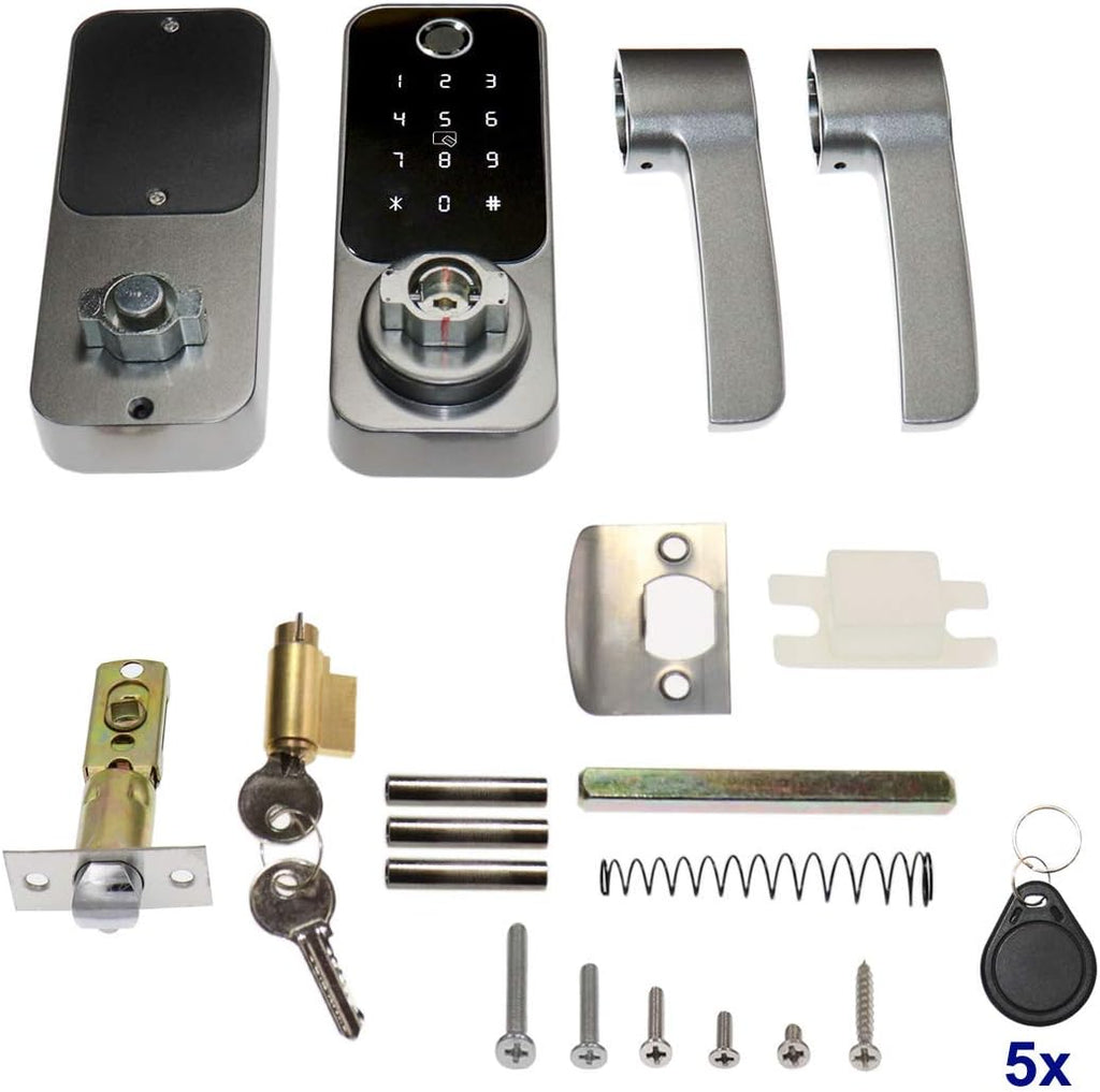 4-in-1 Electronic Door Lock Fingerprint Password RFID Card Keyless Smart Lock Pack of 2 A3872