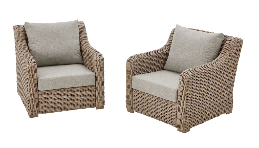 2-Pack Outdoor Lounge Chairs with Cushions and Patio Cover C121
