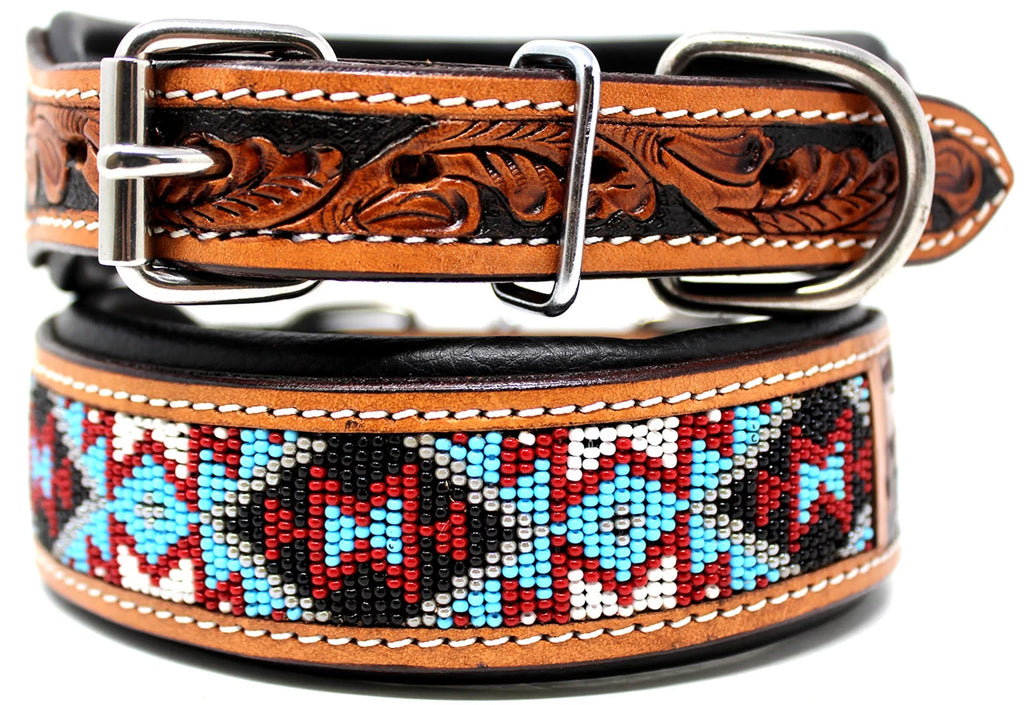 Cow Leather Adjustable Padded Dog Collar N3536