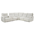 6-Piece White Fabric Power Reclining Sectional G365652