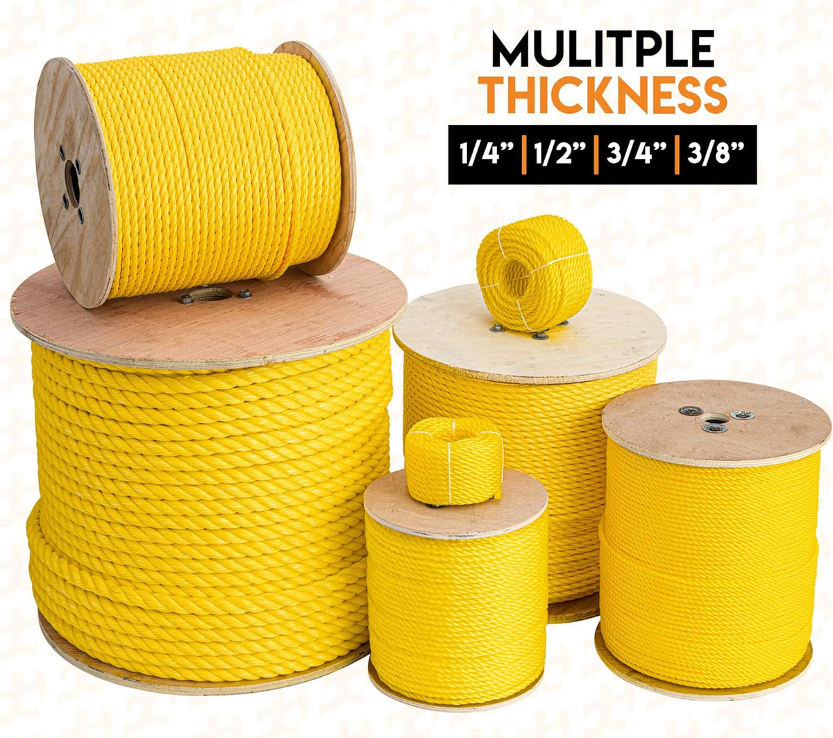 Yellow Floating Polypropylene Rope I86163
