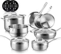 Whole-Clad Tri-Ply Stainless Steel Induction Cookware Set 14PC G8800