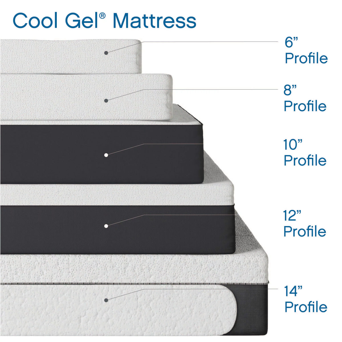 Queen Gel Memory Foam Mattress with 2 Pillows X863796