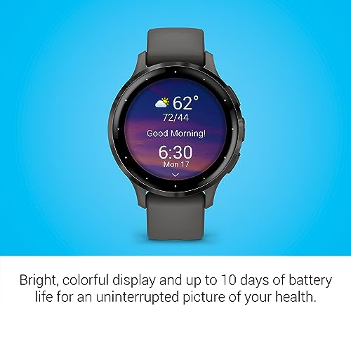 Slate Stainless Steel Bezel 1.2-Inch AMOLED Touchscreen Display Smart Watch with 41mm Pebble Gray Case and Silicone Band L5872