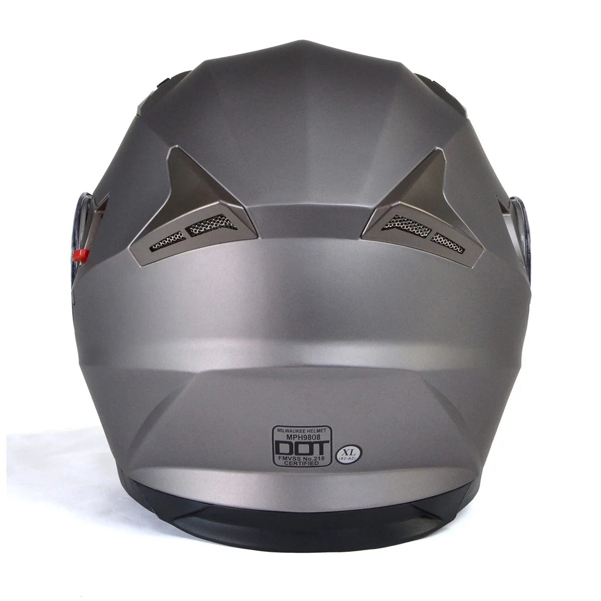 Silver Modular Motorcycle Helmet with Drop Down Visor V453
