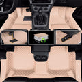 Car Floor Mats Luxury Leather Non-Slip Front & Rear All Weather Red G42276