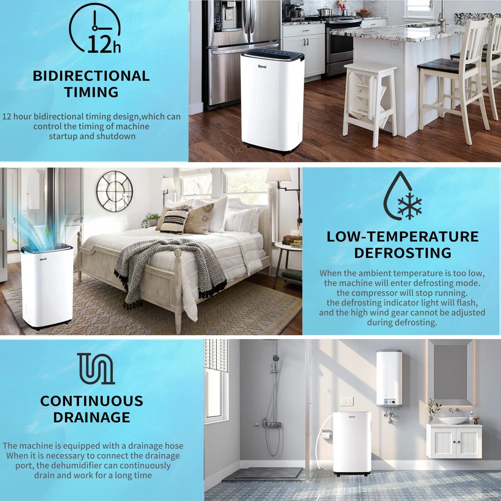 22 Pints Portable Dehumidifier with Drain Hose U19041