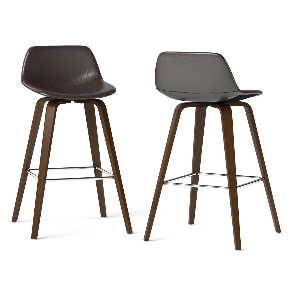 Dark Brown Faux Leather Stool Y683