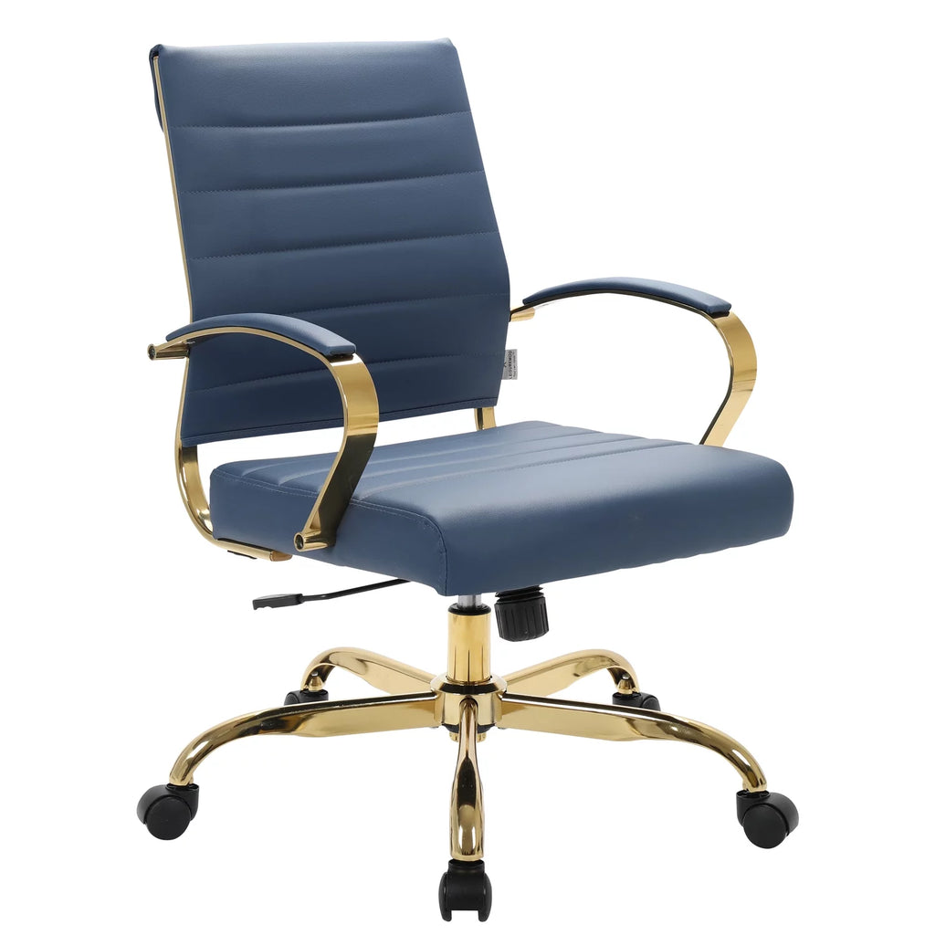 Leather Office Chair With Gold Frame U32268