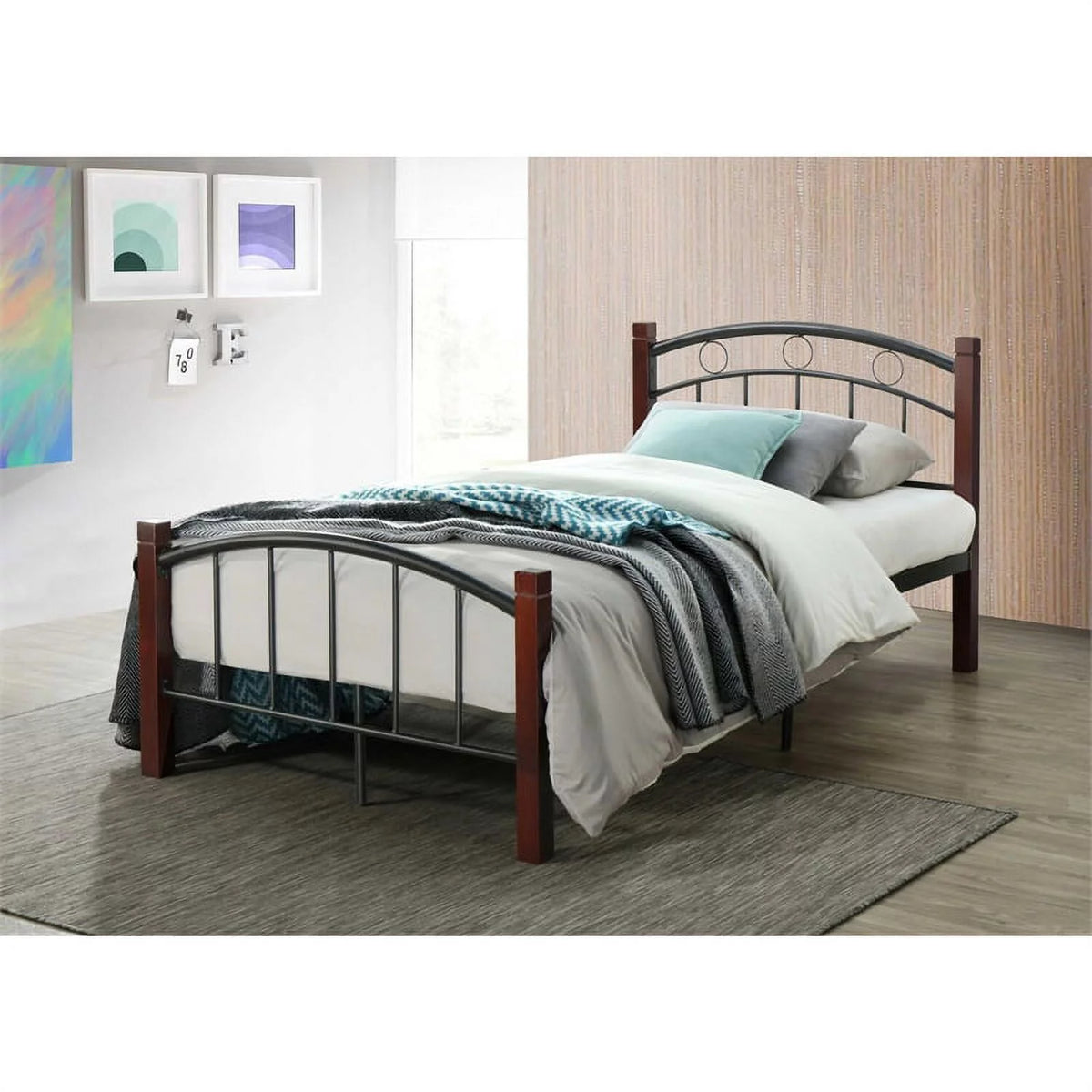 Twin Metal Bed with Headboard and Footboard D996035