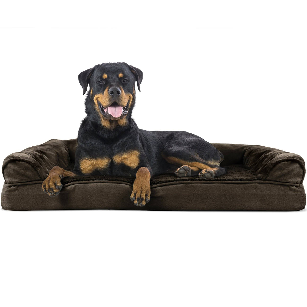 Orthopedic Ultra Plush Sofa-Style Pet Bed, Espresso, Jumbo F605