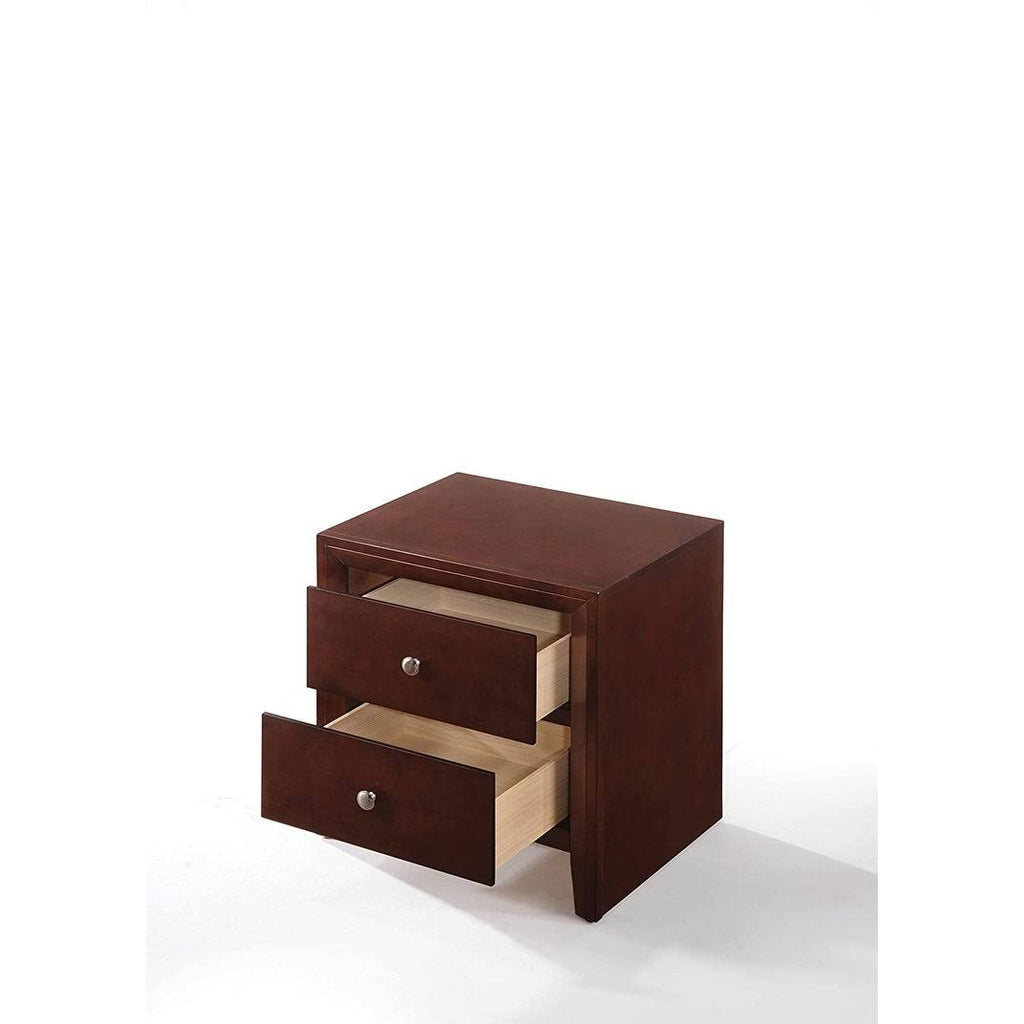 Brown Cherry 2-Drawer Nightstand D4025