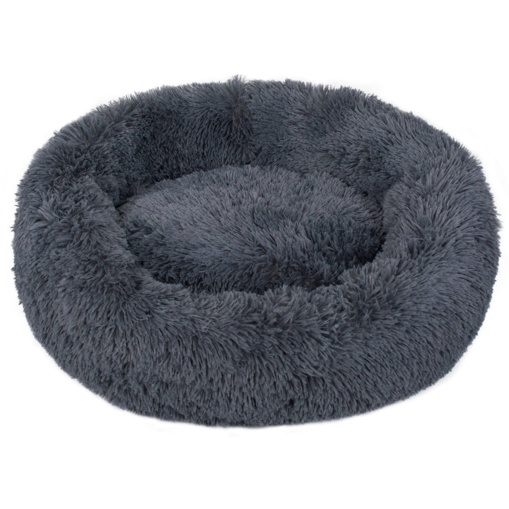 Dark Grey Round Donut Pet Bed Y95378