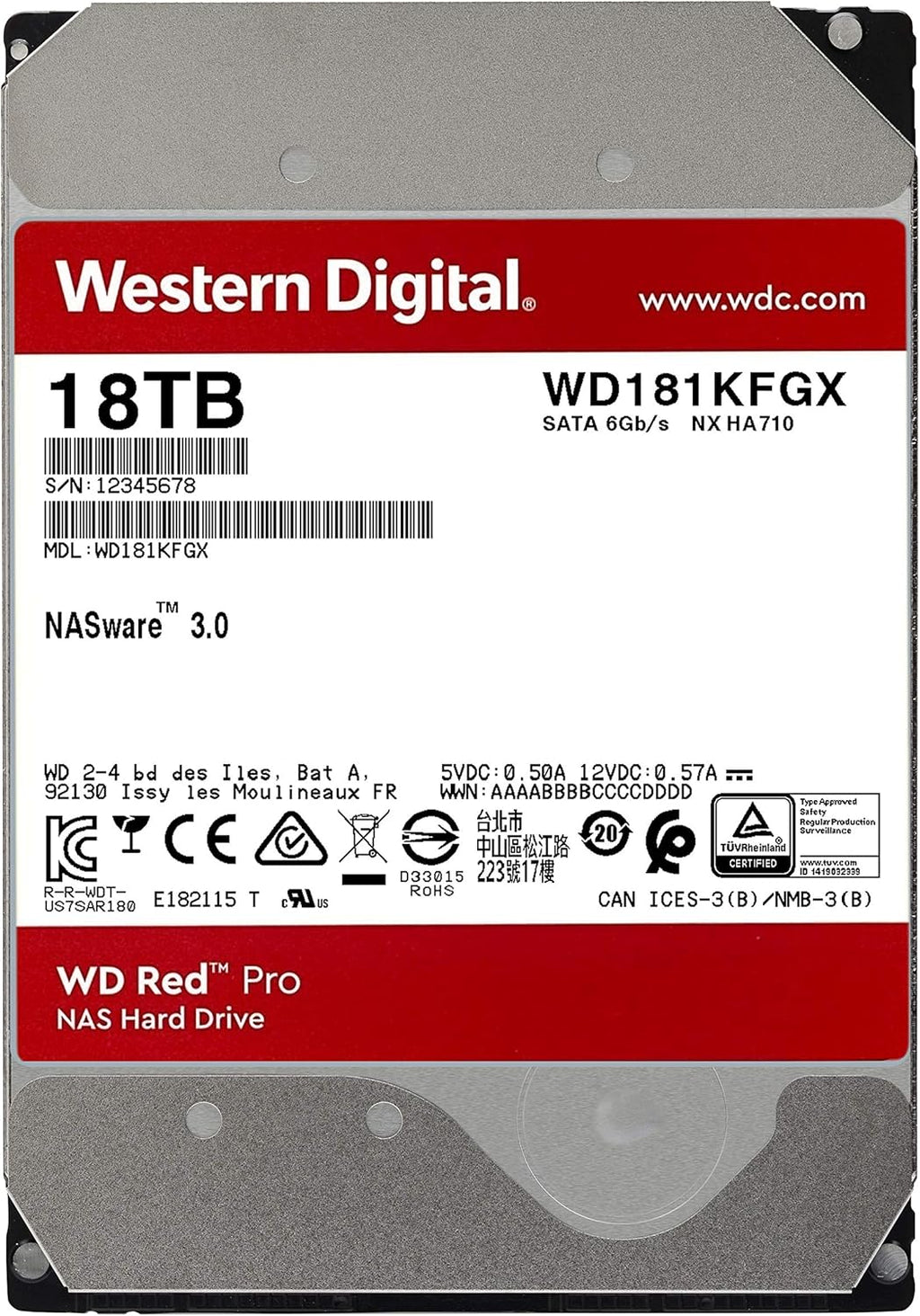 12TB 7200 RPM SATA 6 Gb/s CMR 256 MB Cache 3.5 Internal Hard Drive C5624