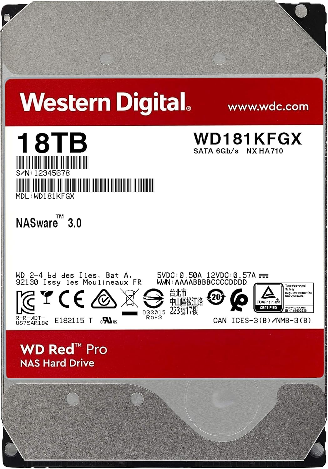 12TB 7200 RPM SATA 6 Gb/s CMR 256 MB Cache 3.5 Internal Hard Drive C5624