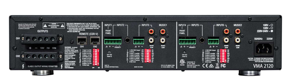 2-Ch Commercial Bluetooth Amplifier with 4 Black Wall Speakers O3891