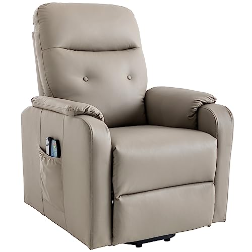 Grey Leather Electric Power Lift Recliner Chair with Massage Z8389