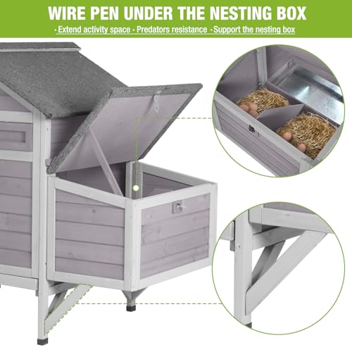 Chicken Coop with Nesting Box Waterproof Duck Coop C56375