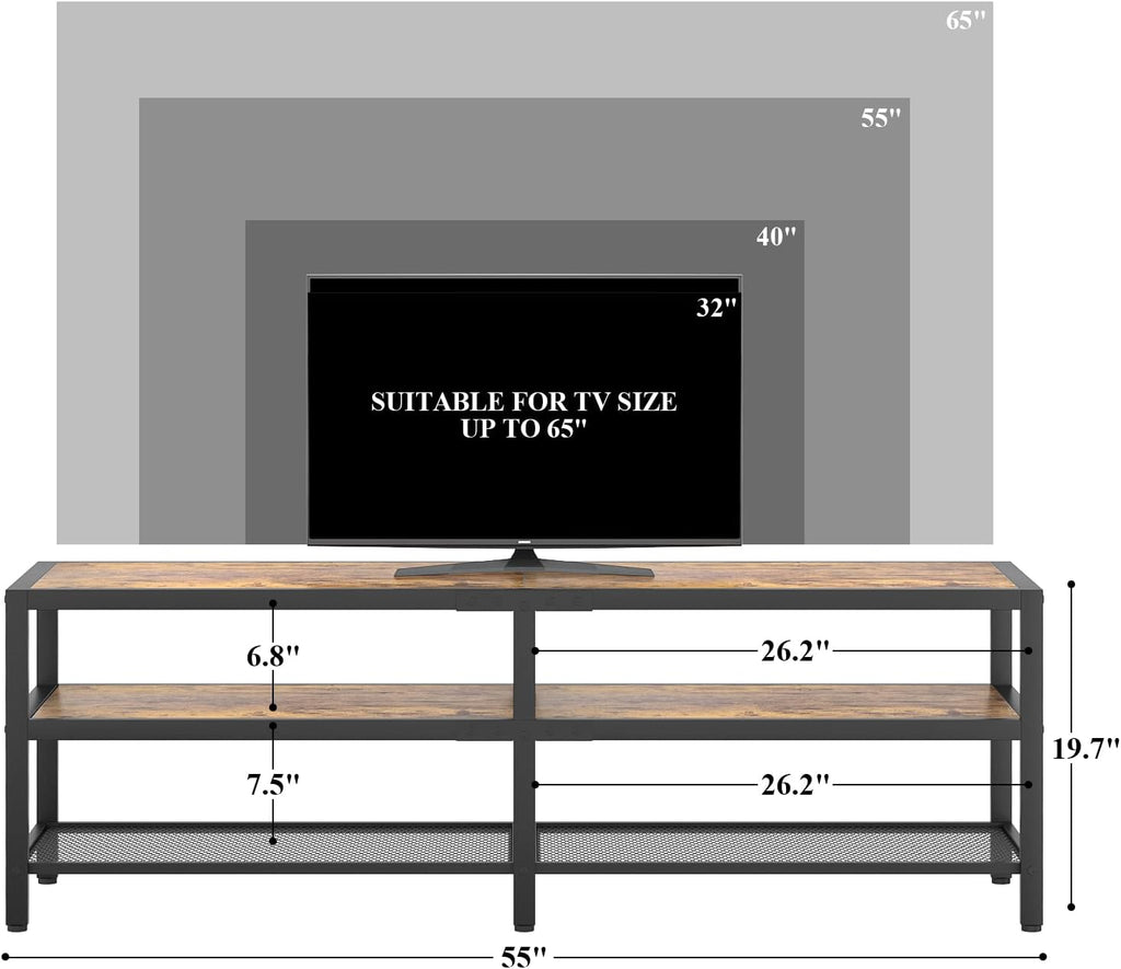 Rustic Brown and Gray Oak TV Stand Y908487