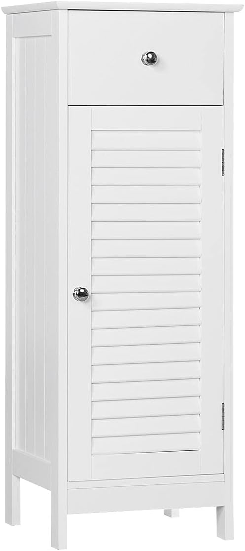 Espresso Free-Standing Bathroom Floor Cabinet with Drawer and Single Shutter Door Z766357