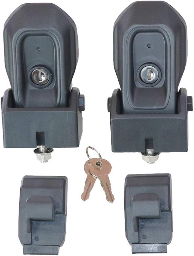 Black Locking Hood Latch Kit for Jeep Wrangler JL & Gladiator JT, 1 Pair B30951