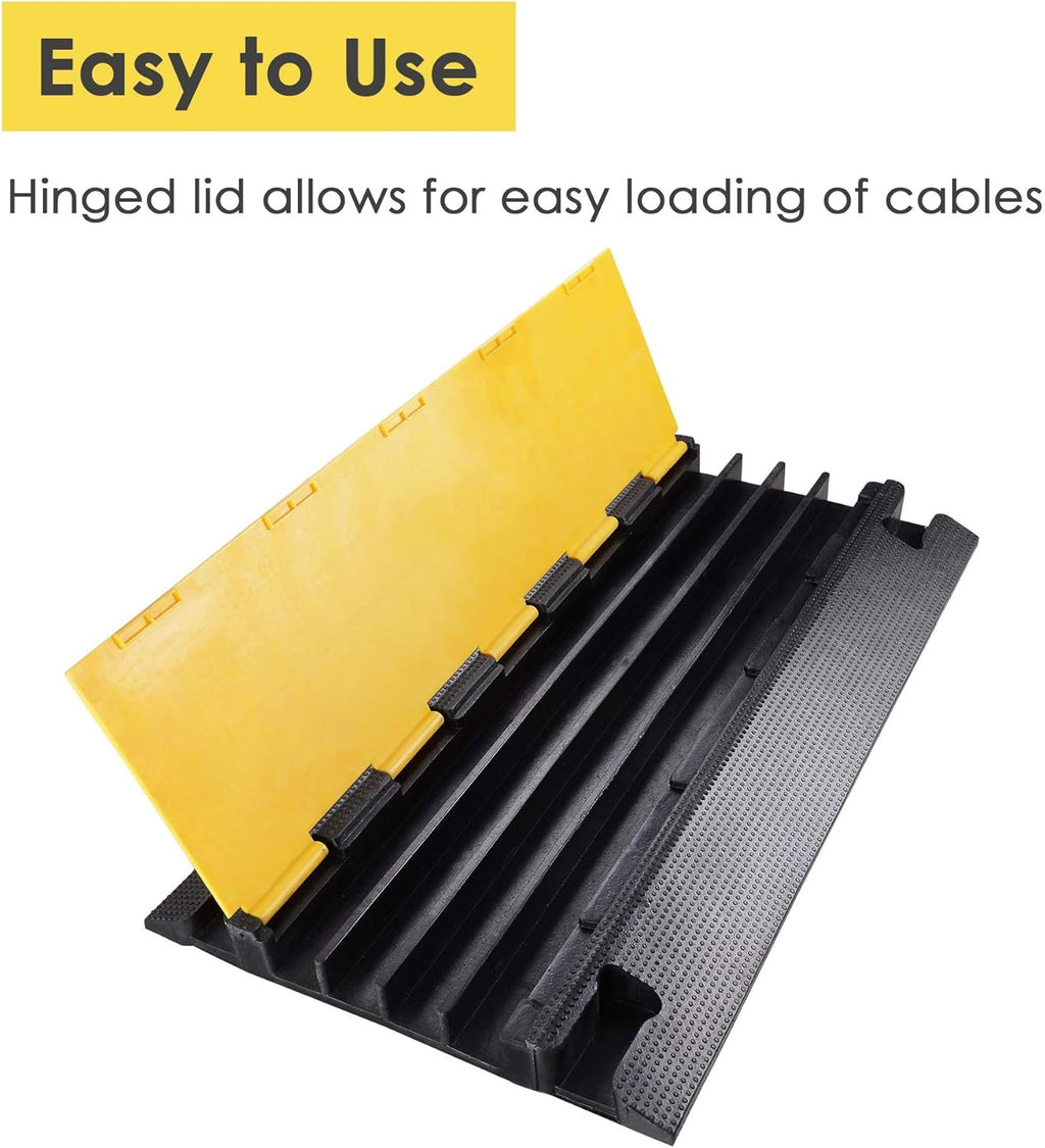 4 Channel Cable Ramp Floor Cover Cord Protector Wire Guard, 55000lbs, Pack of 2 Z279