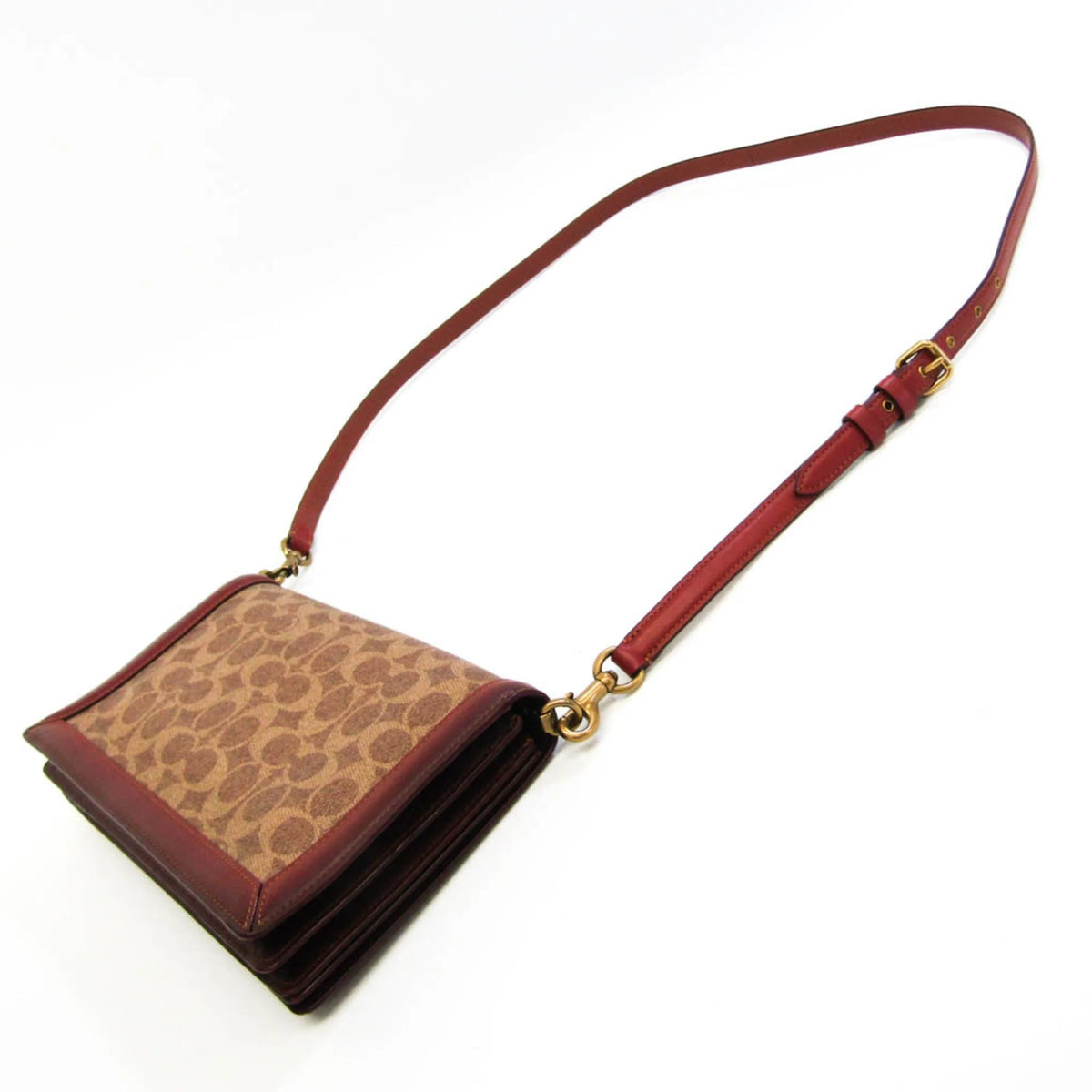 Beige Brown Leather Shoulder Bag H332042