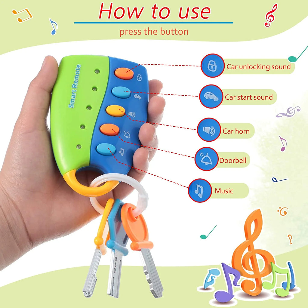 Blue Musical Smart Remote Key Toy with Sound and Lights O55662