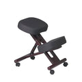 Black Fabric Kneeling Chair with Mahogany Wooden Frame A2931
